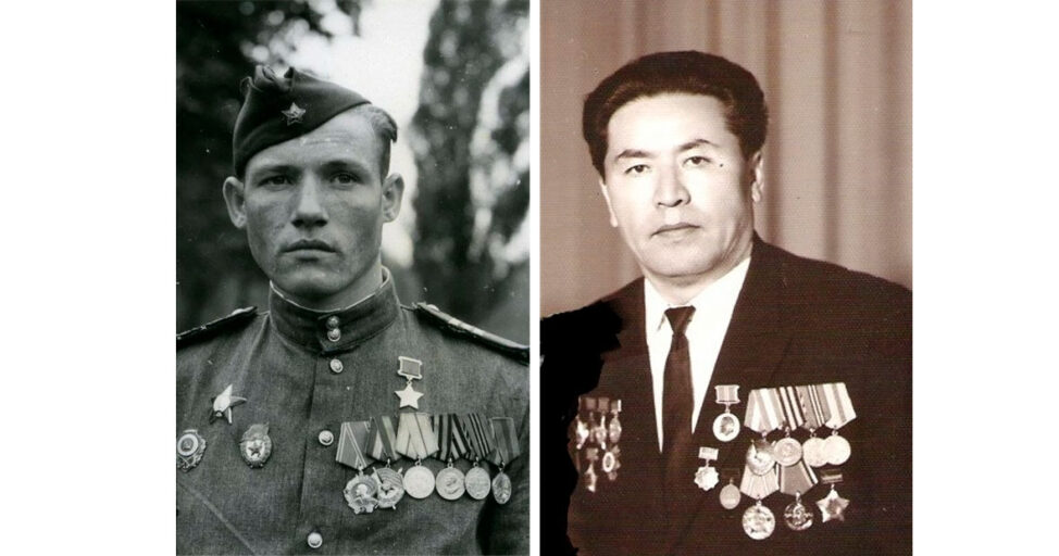 Участники штурма рейхстага Михаил Егоров и Рахимжан Кошкарбаев
